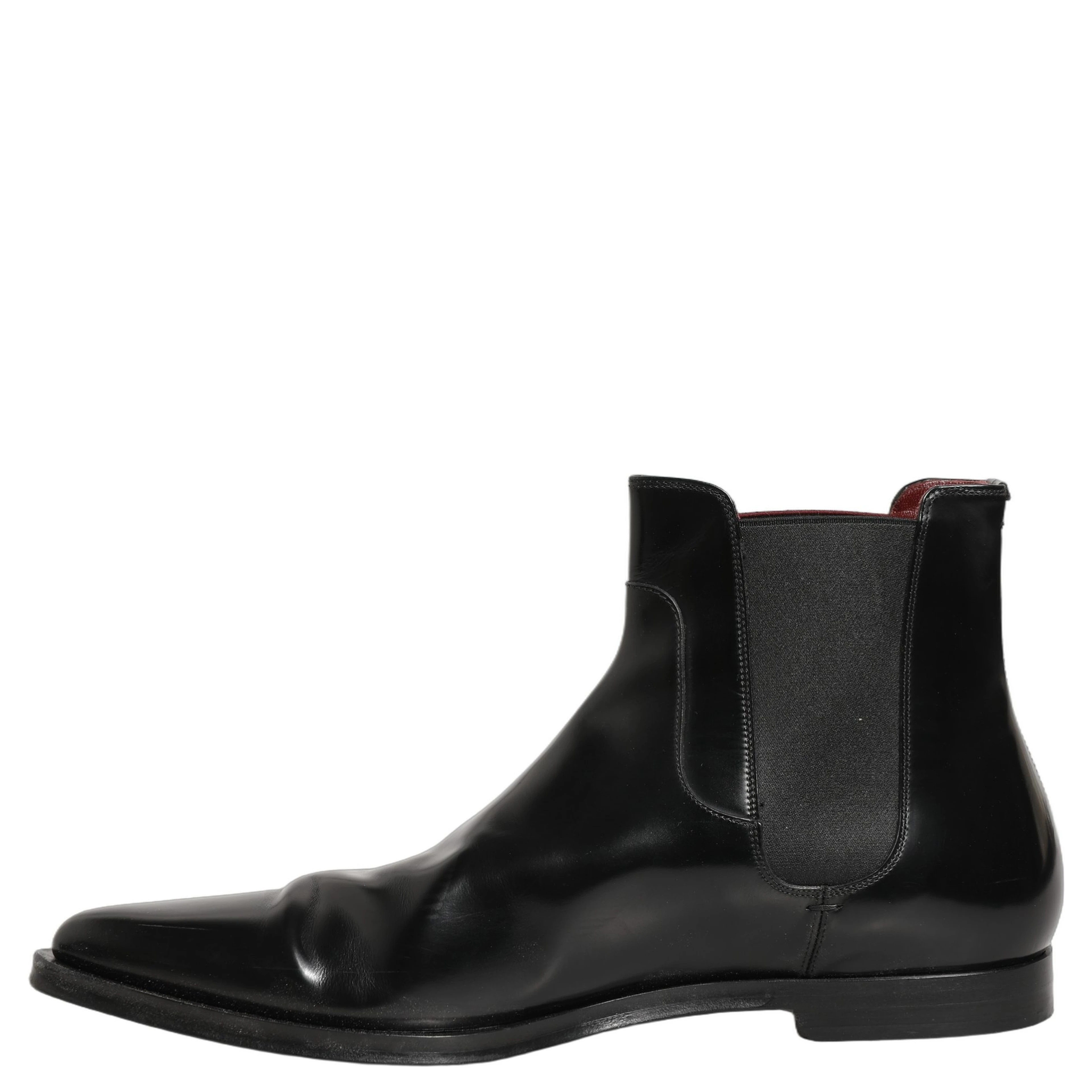 Black Chelsea Slip On Men Ankle Boots Shoes