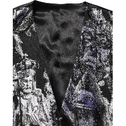 Black Jacquard Slim Fit Formal 3 Piece Suit
