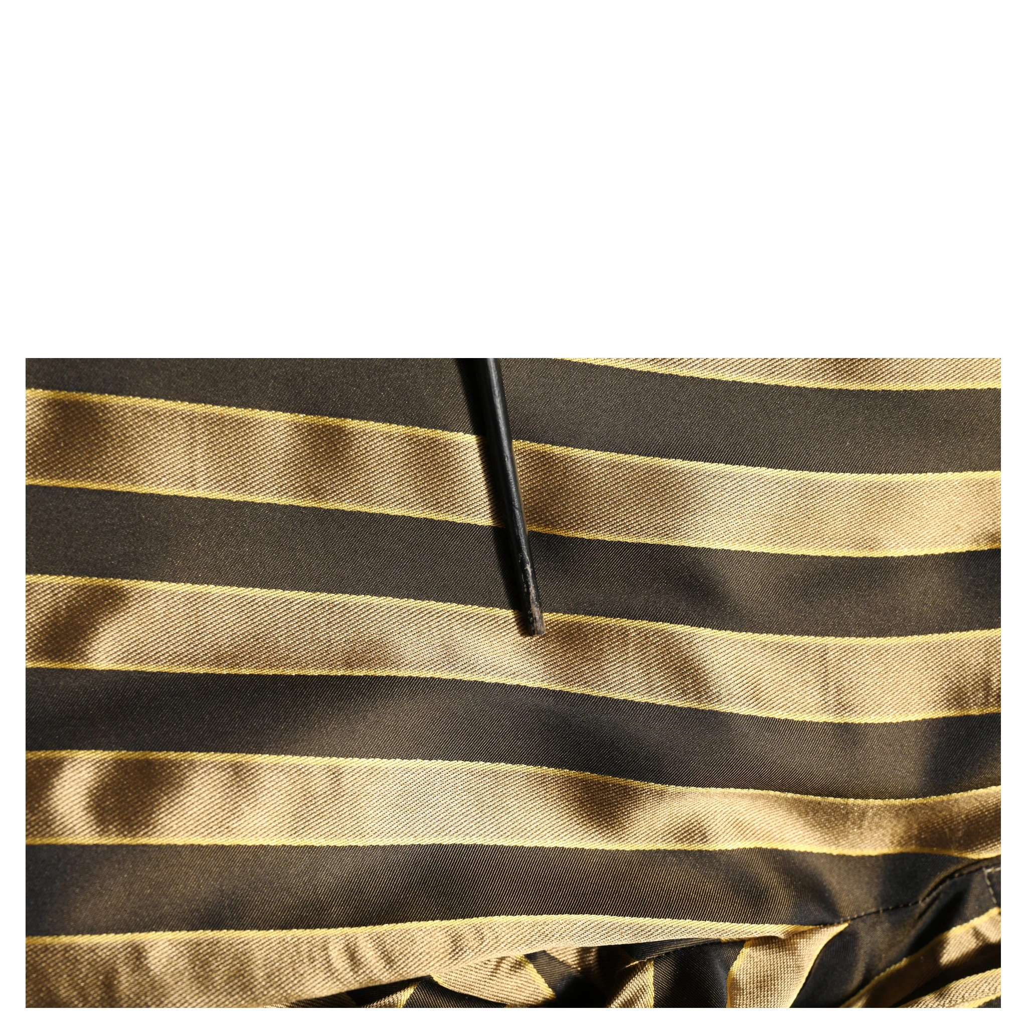 Gold Black Stripes Satin Tapered Leg Pants