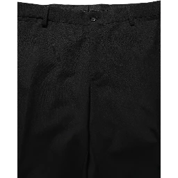 Black Wool Slim Fit Formal 3 Piece Men Suit