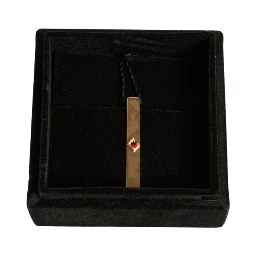 Gold Tone Brass Crystal Branded Tie Clip Bar