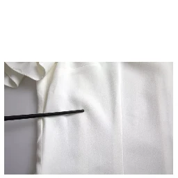 White Viscose Round Neck Short Sleeves Top