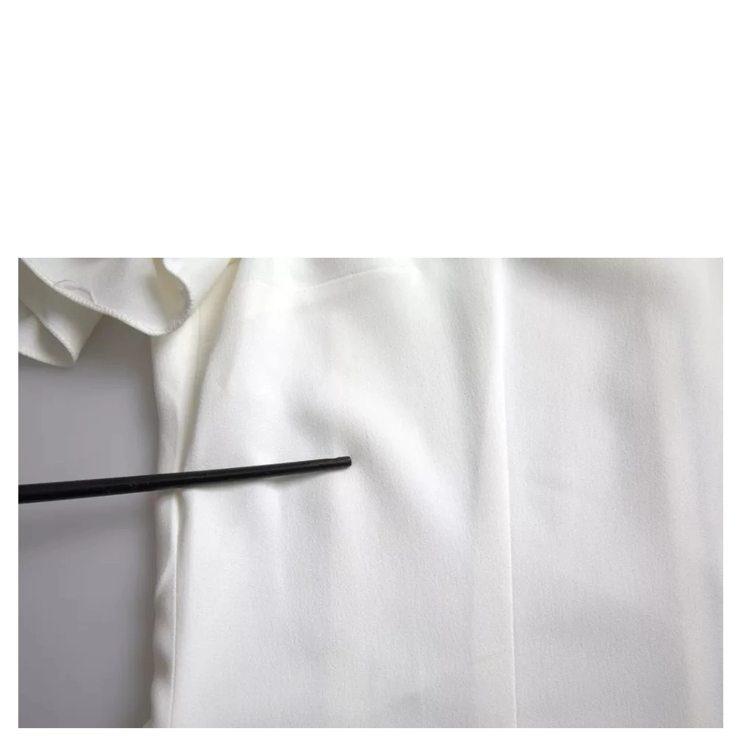 White Viscose Round Neck Short Sleeves Top