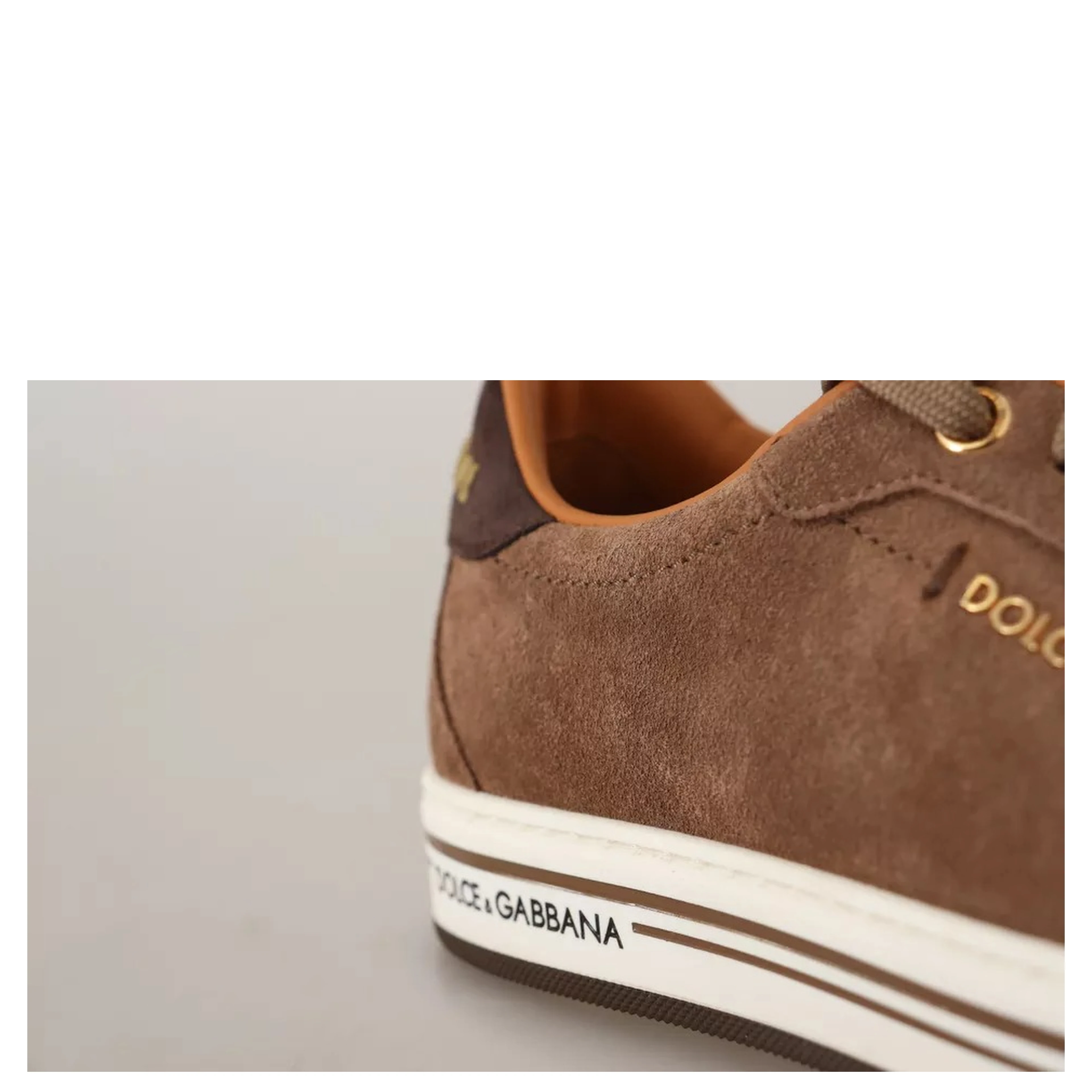 Brown Suede Logo Low Top Sneakers Men Shoes