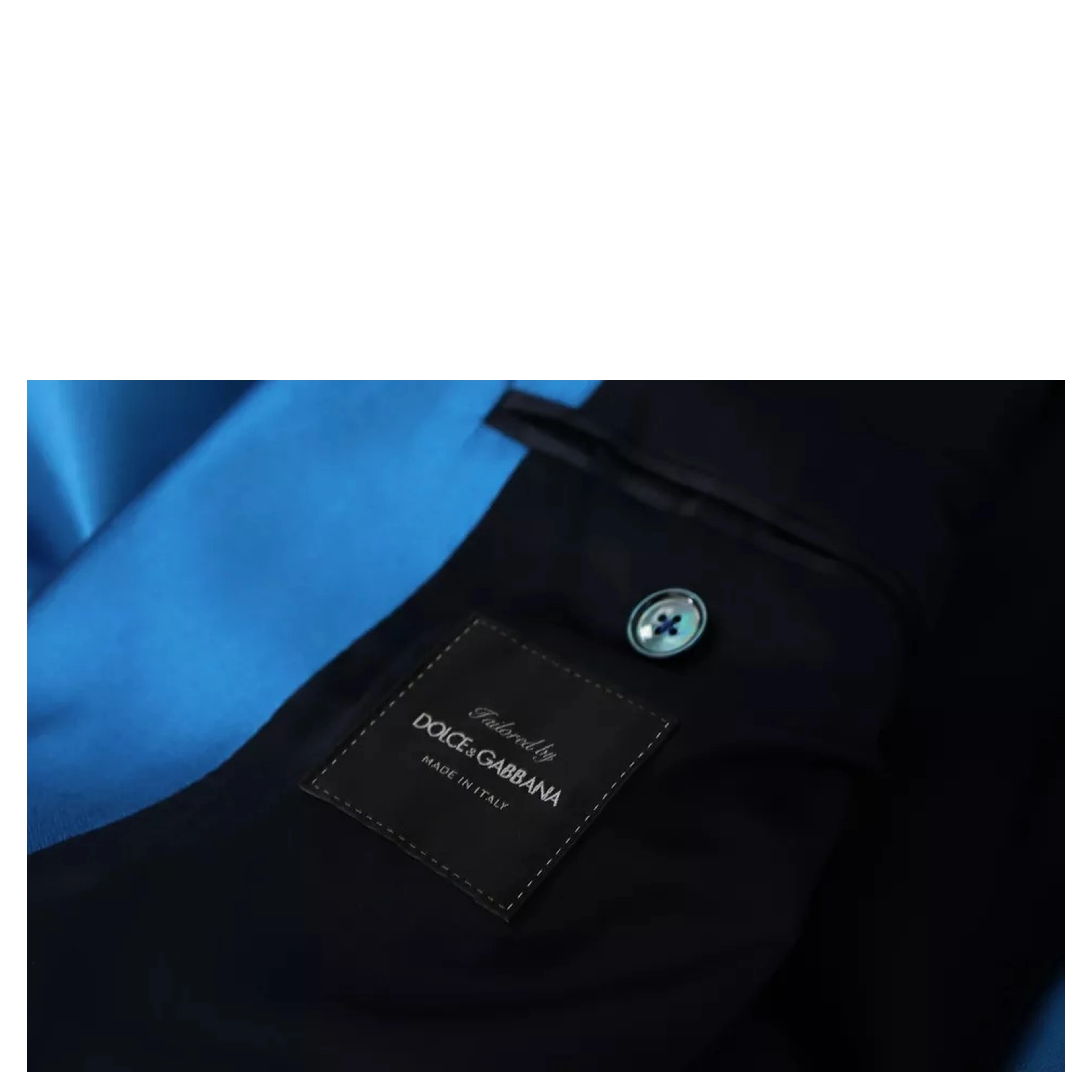Blue Jacquard Silk Formal 2 Piece Set Suit