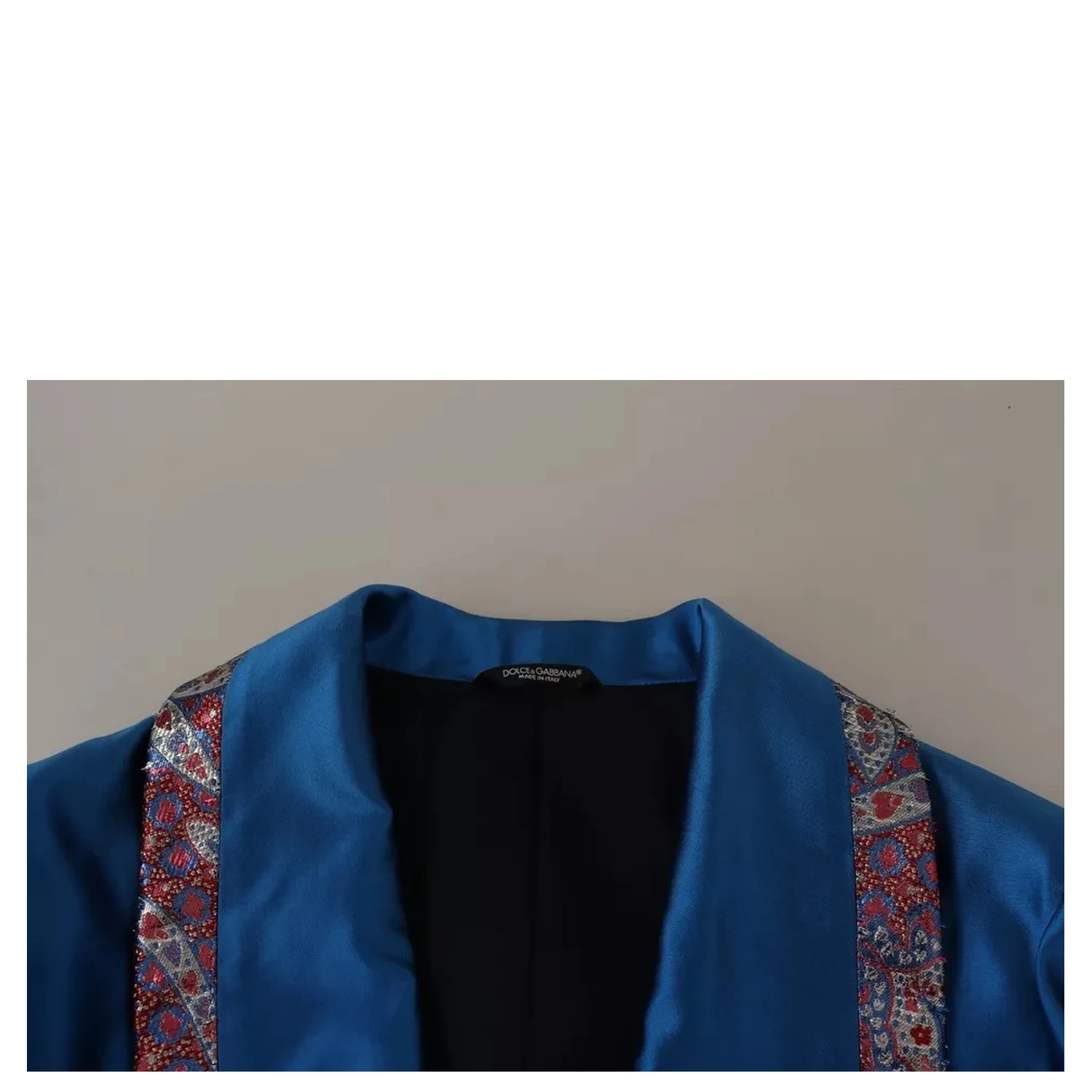 Blue Jacquard Silk Formal 2 Piece Set Suit