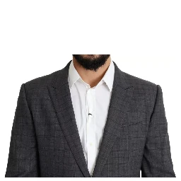 Gray Wool Men Formal 2 Piece MARTINI Suit