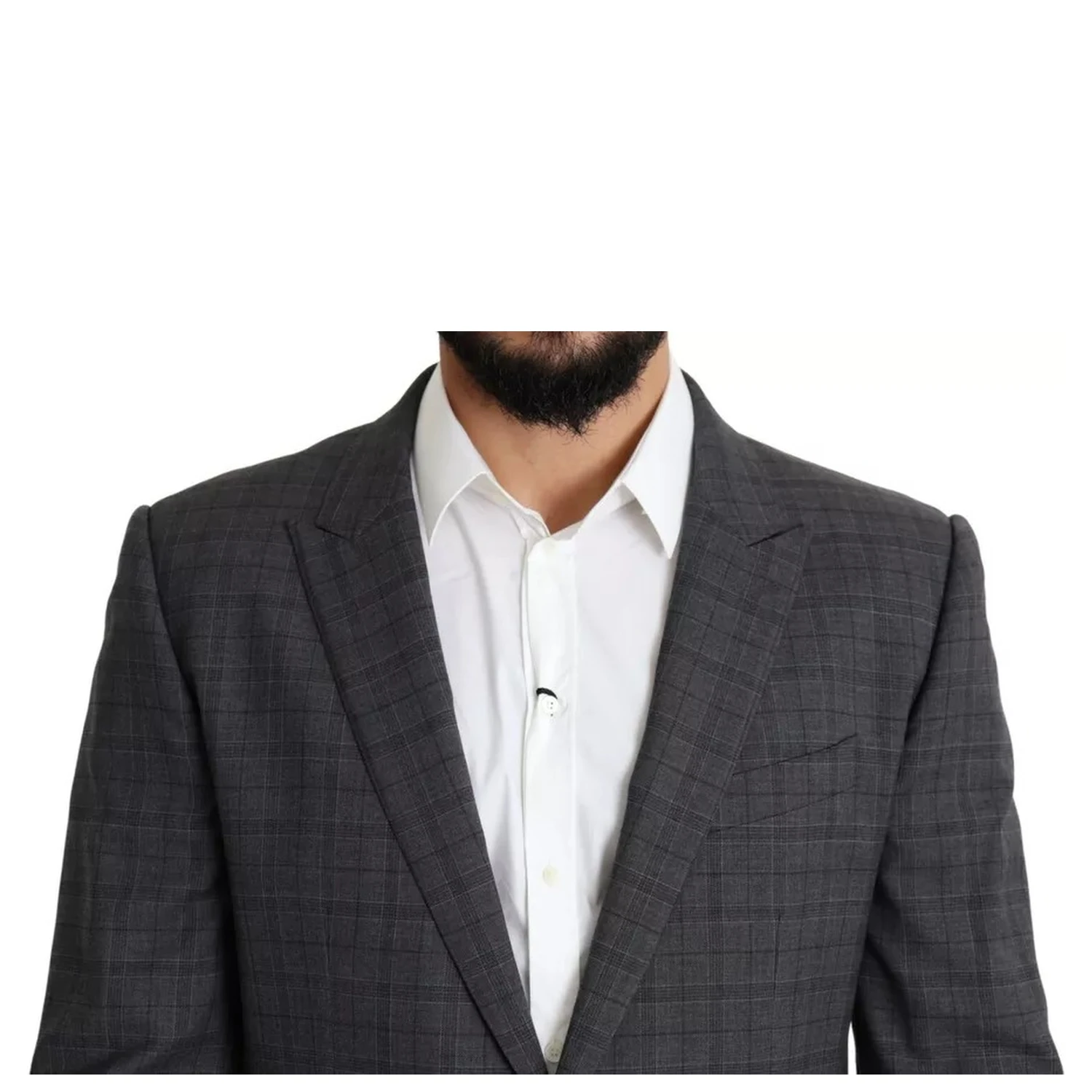 Gray Wool Men Formal 2 Piece MARTINI Suit