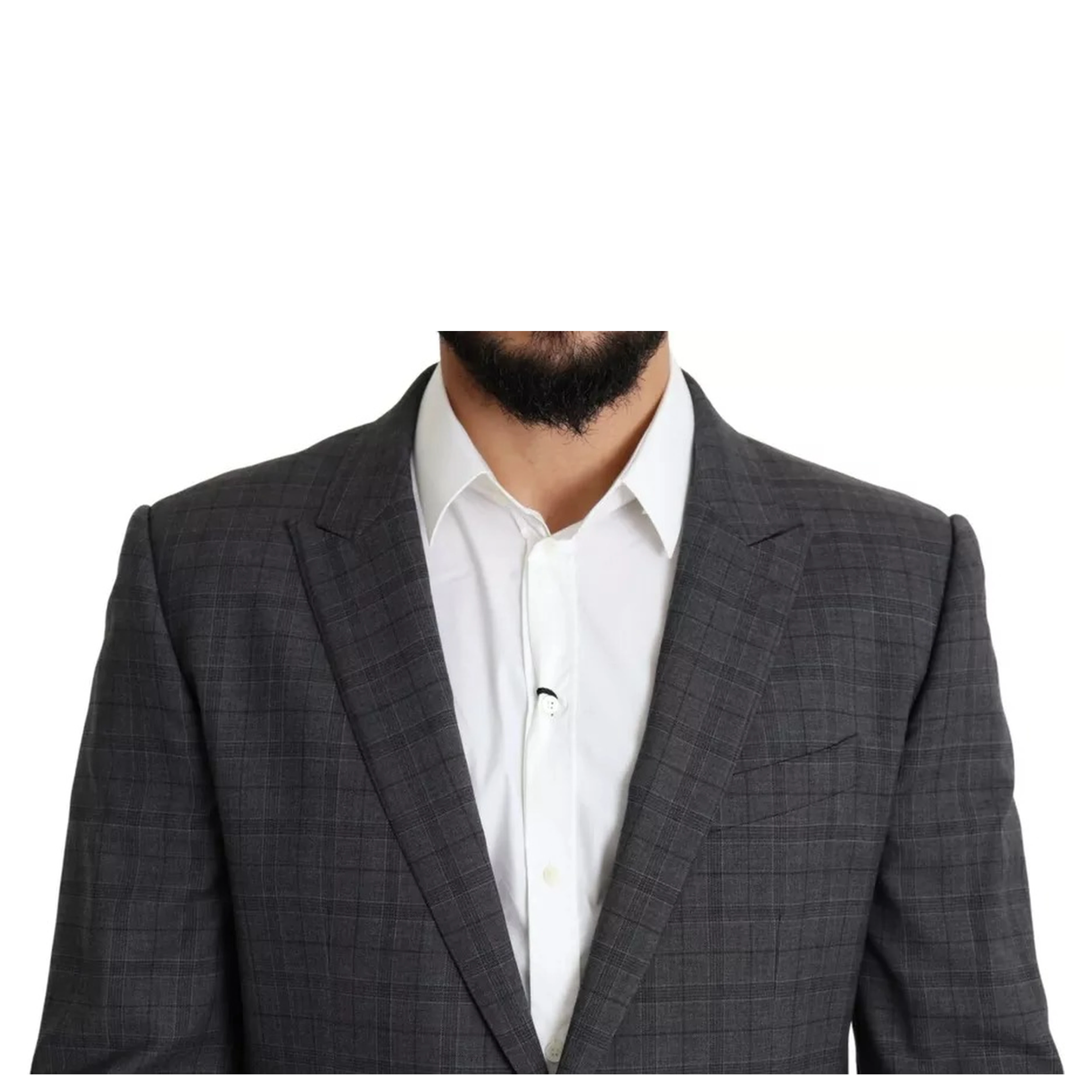 Gray Wool Men Formal 2 Piece MARTINI Suit