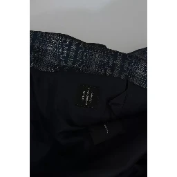 Blue Silver Shiny 2 Piece Slim GOLD Suit