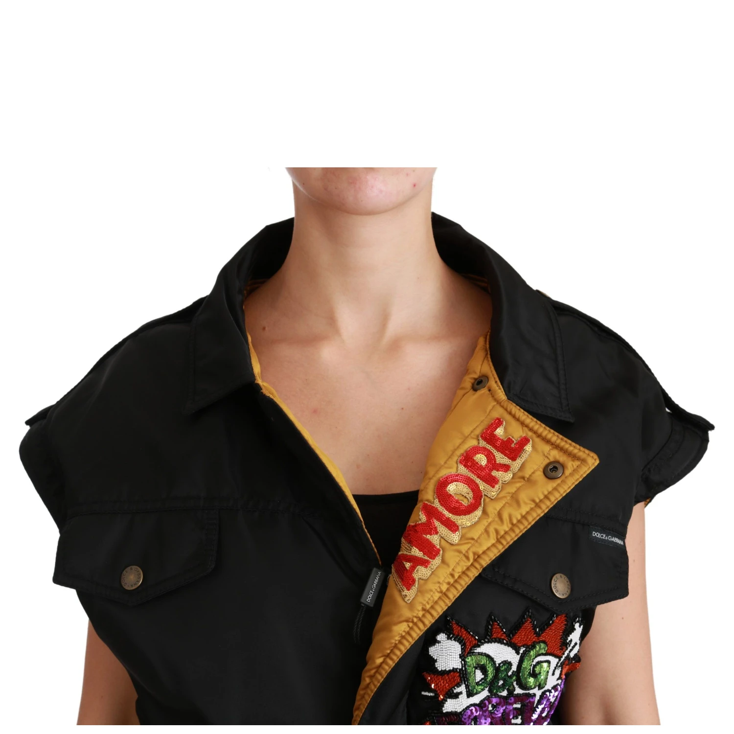 Black Queen Crown Sequined Bomber Jacket