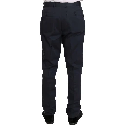 Two Piece 3 Button Cotton Blue Solid Suit