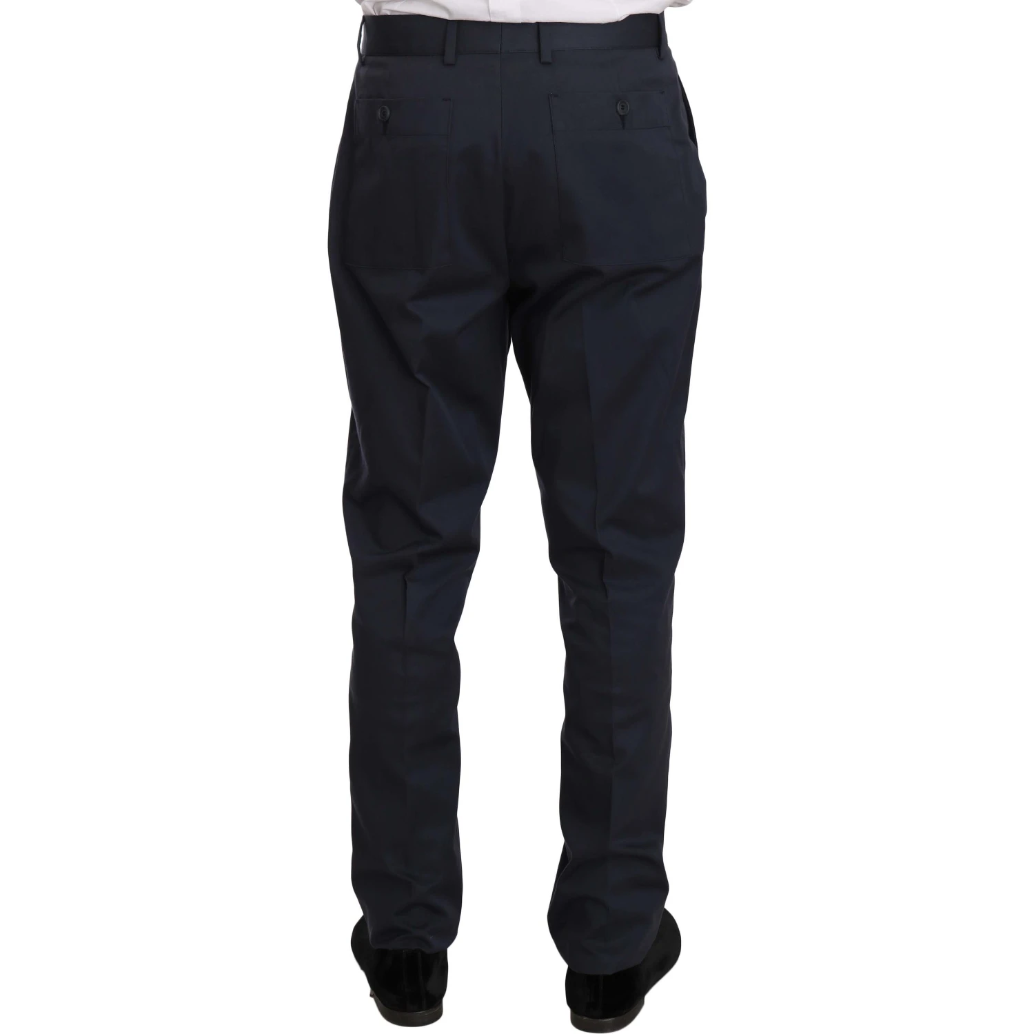 Two Piece 3 Button Cotton Blue Solid Suit