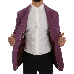 Purple Cashmere Slim Fit Blazer Jacket