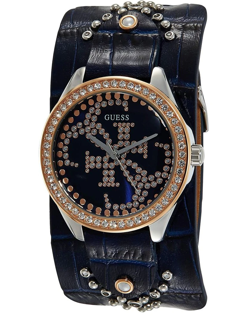 Blue Leather Dress Watch