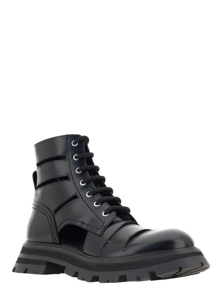 Black Calf Leather Bos Taurus Lace-Up Boots alternative