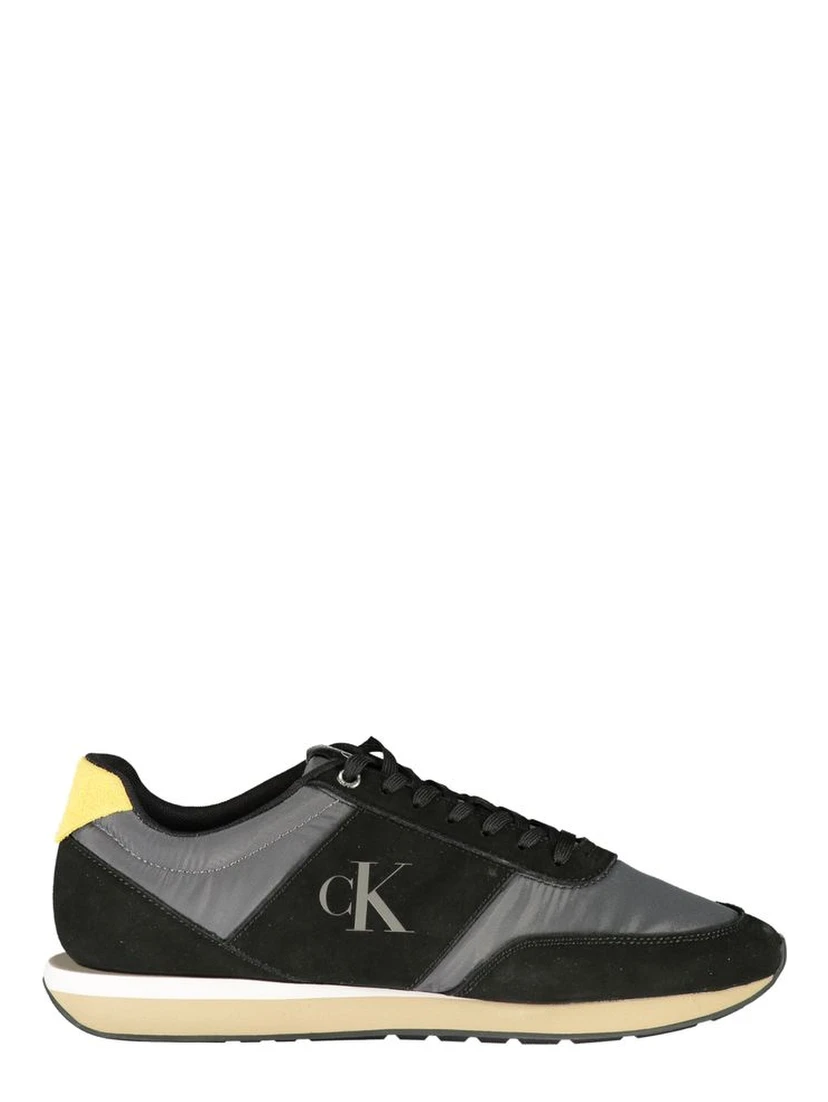 Black Polyester Men's Sneaker
