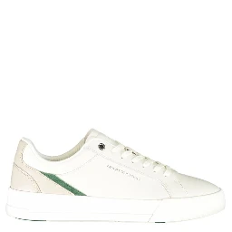 White Polyester Athletic Sneakers