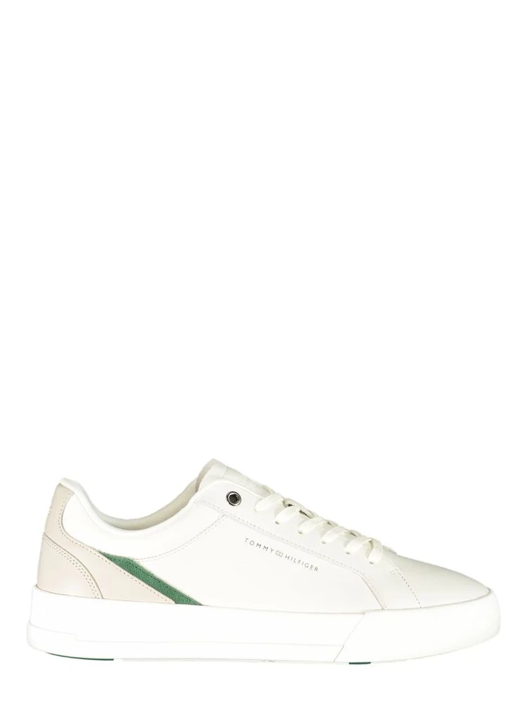 White Polyester Athletic Sneakers