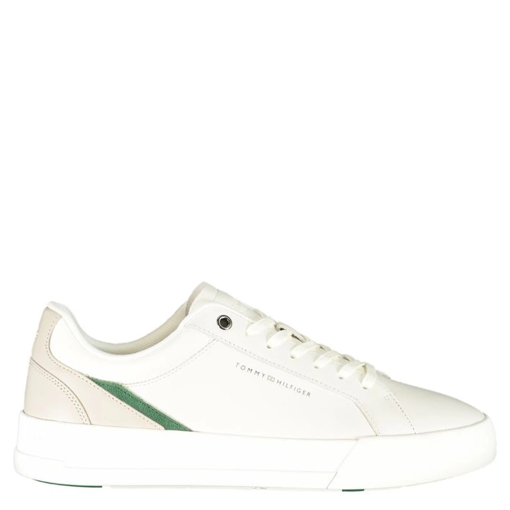 White Polyester Athletic Sneakers