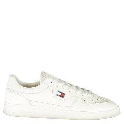 White Polyester Athletic Sneakers