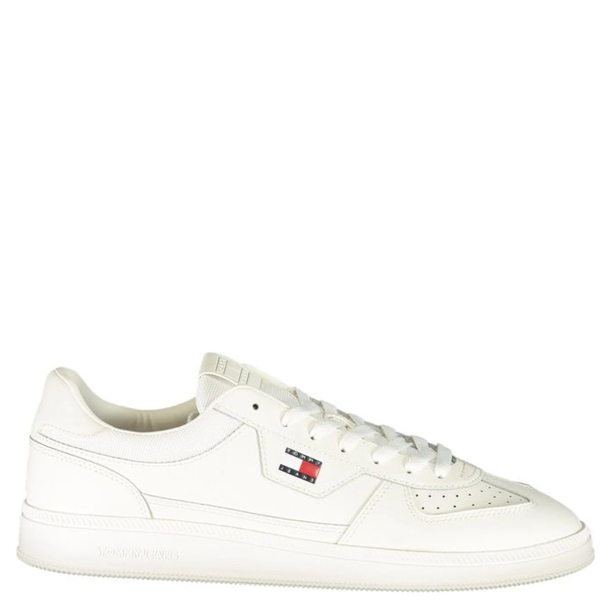 White Polyester Athletic Sneakers