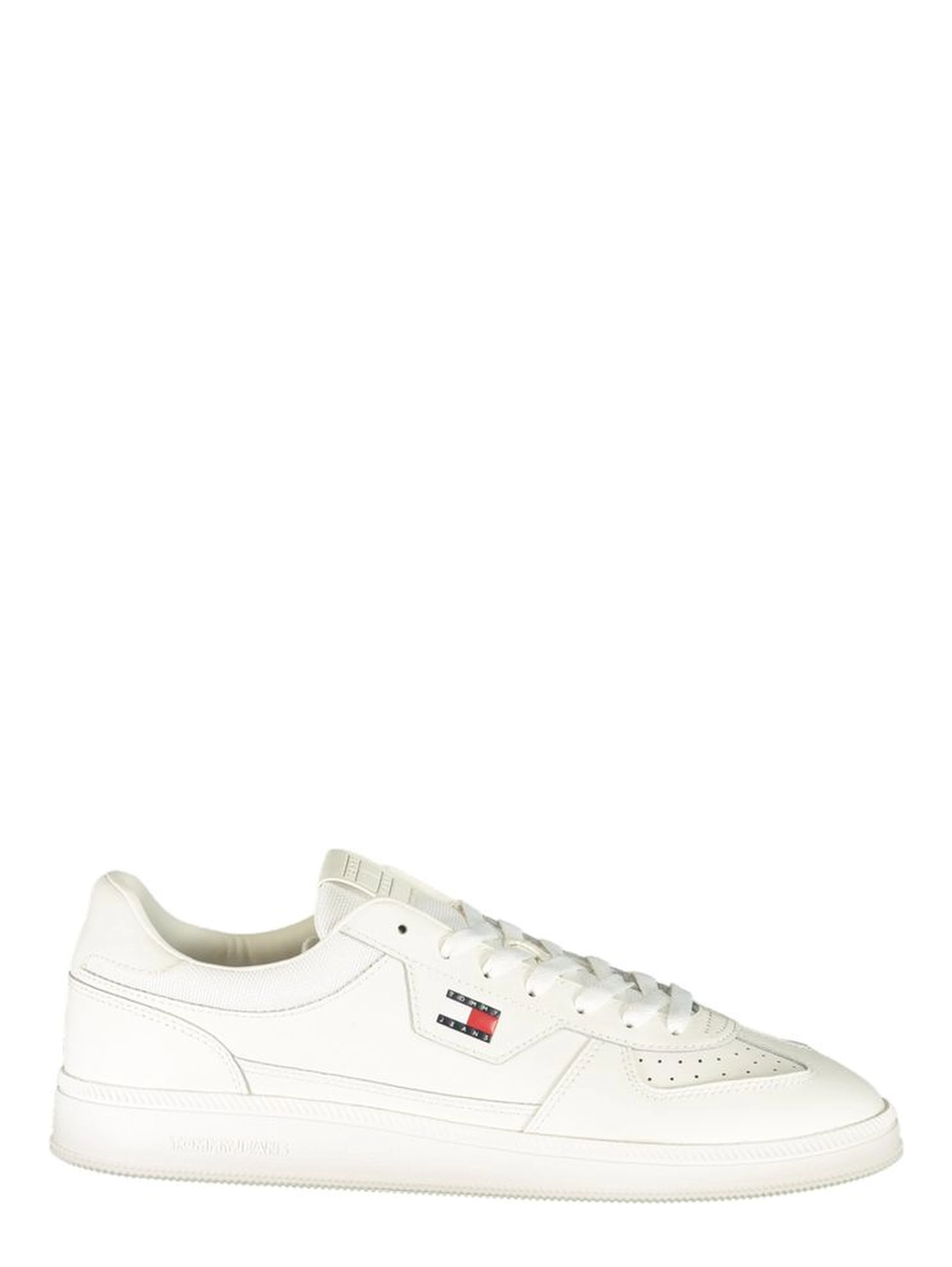 White Polyester Athletic Sneakers
