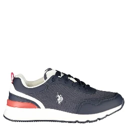 Blue Polyester Athletic Sneakers