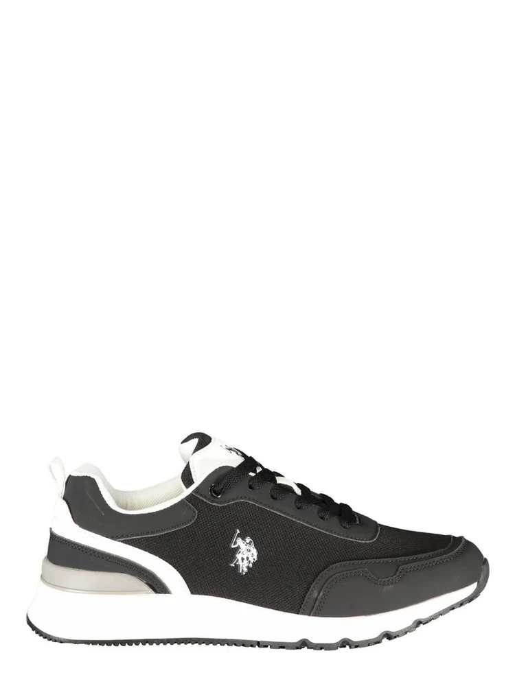 Black Polyester Men's Sneaker