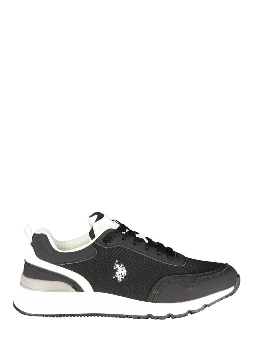Black Polyester Men's Sneaker