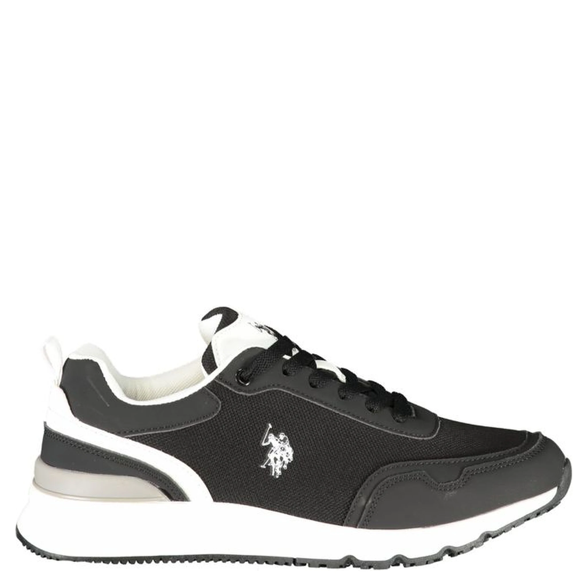 Black Polyester Men's Sneaker