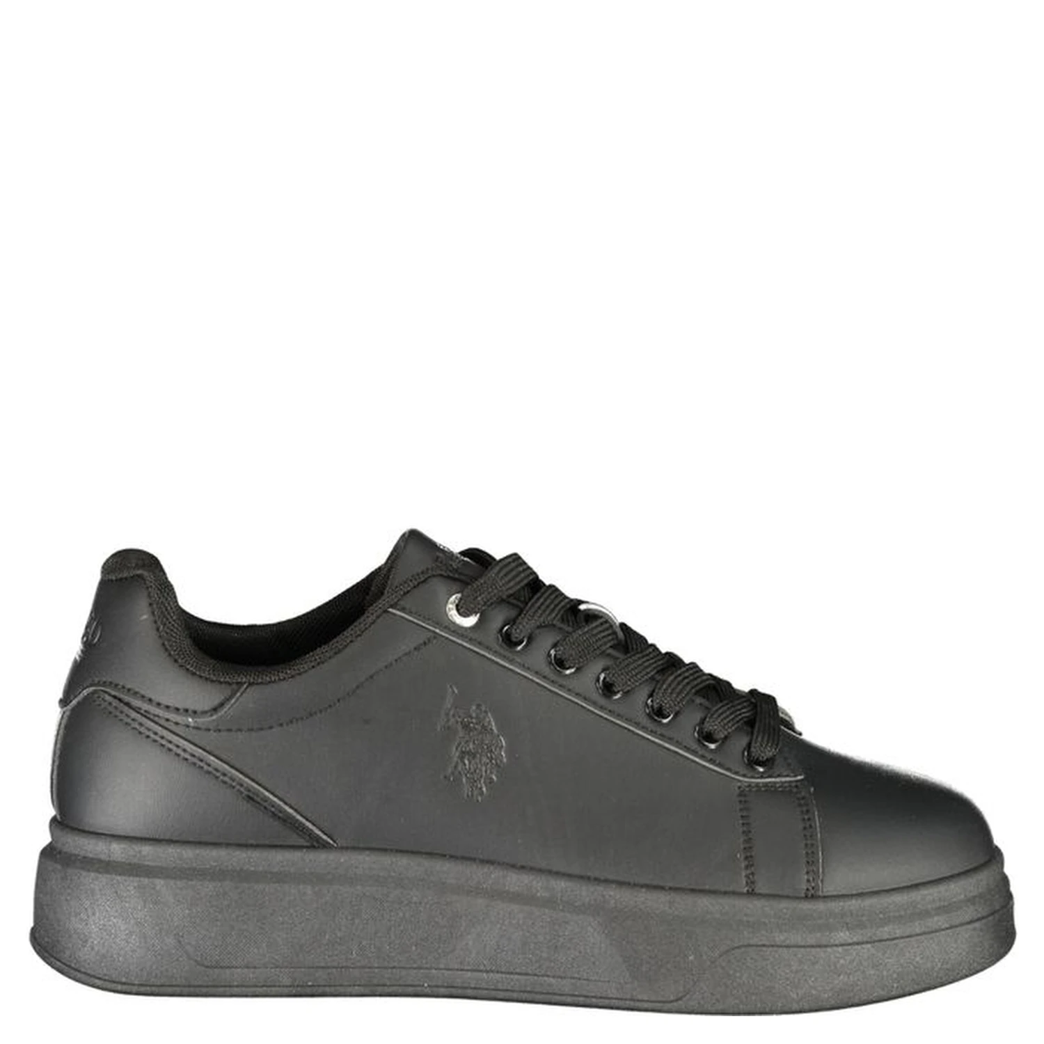 Black Polyester Athletic Sneakers