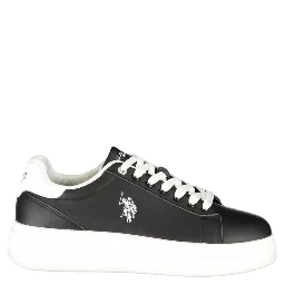Black Polyester Athletic Sneakers