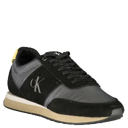 Black Polyester Men's Sneaker