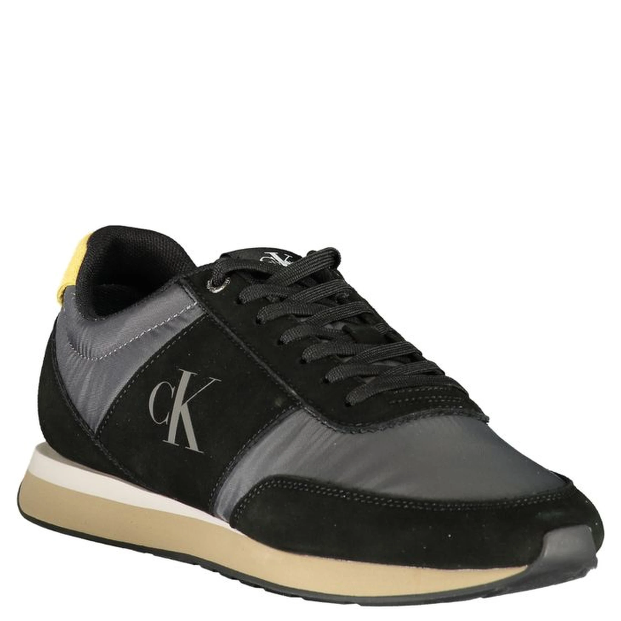 Black Polyester Men's Sneaker