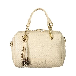 Beige Polyurethane Women's Bag