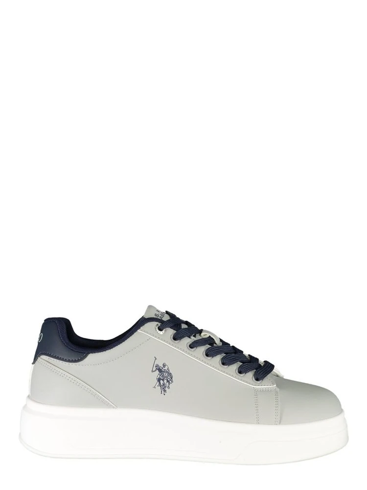 Gray Polyester Athletic Sneakers