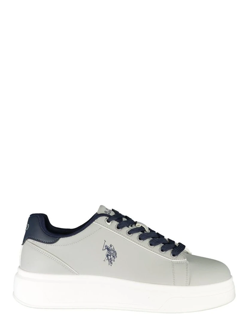 Gray Polyester Athletic Sneakers