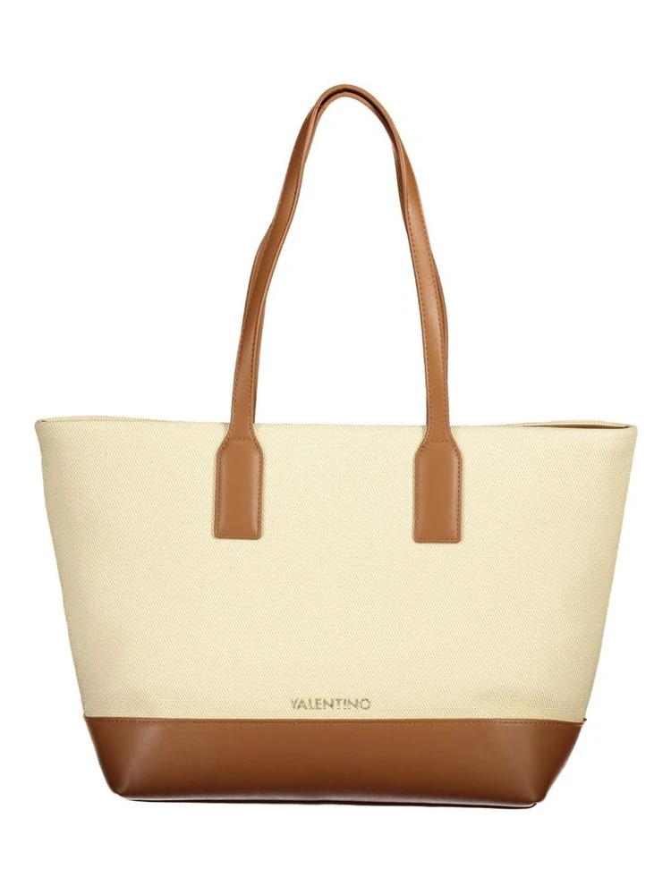 Beige Polyurethane Women's Bag
