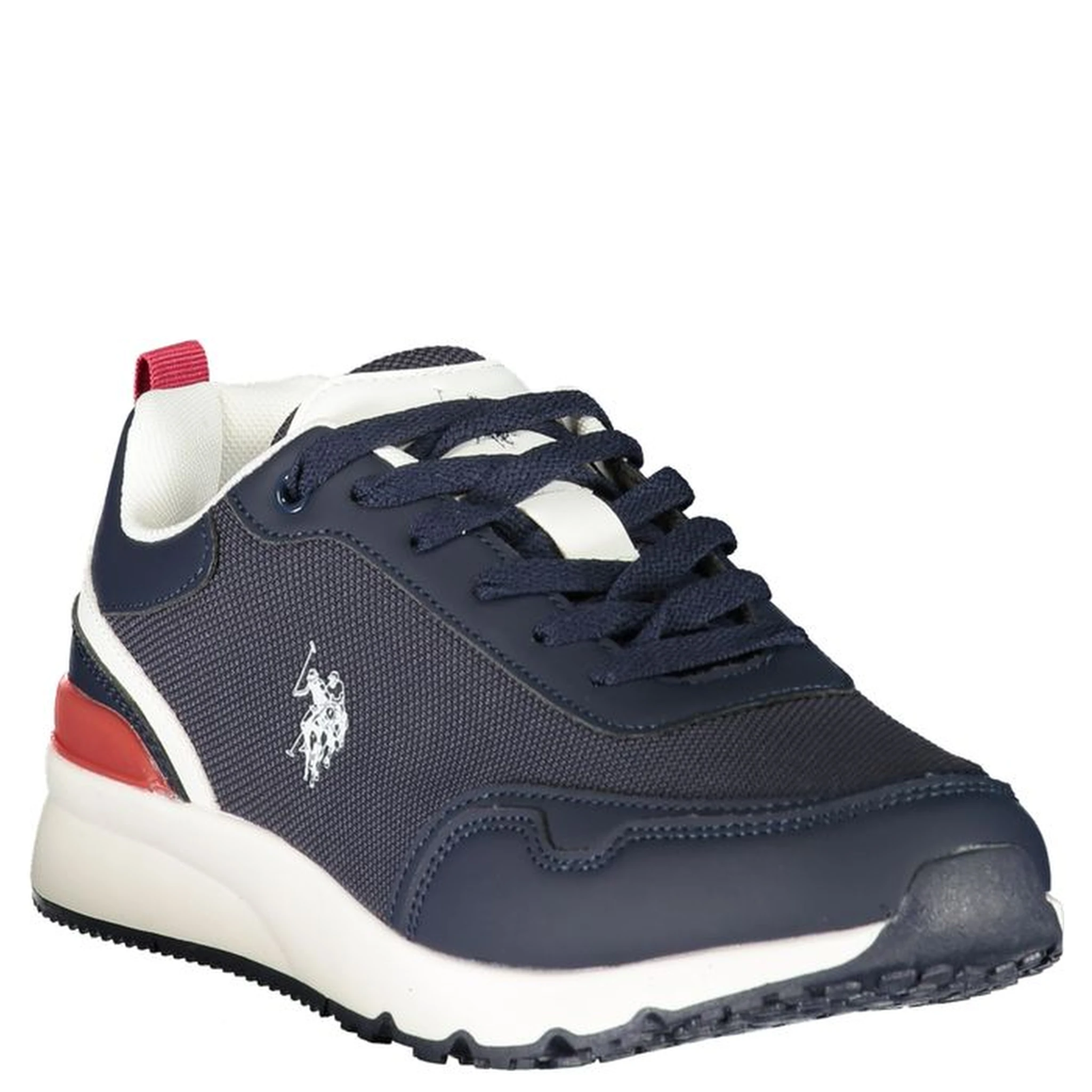 Blue Polyester Athletic Sneakers