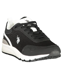 Black Polyester Men's Sneaker
