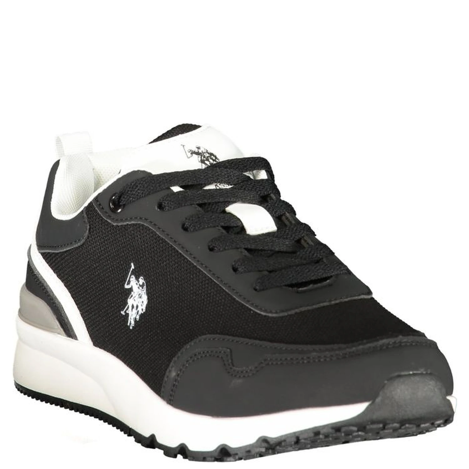 Black Polyester Men's Sneaker