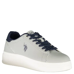 Gray Polyester Athletic Sneakers