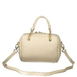 Beige Polyurethane Women's Bag