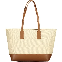 Beige Polyurethane Women's Bag