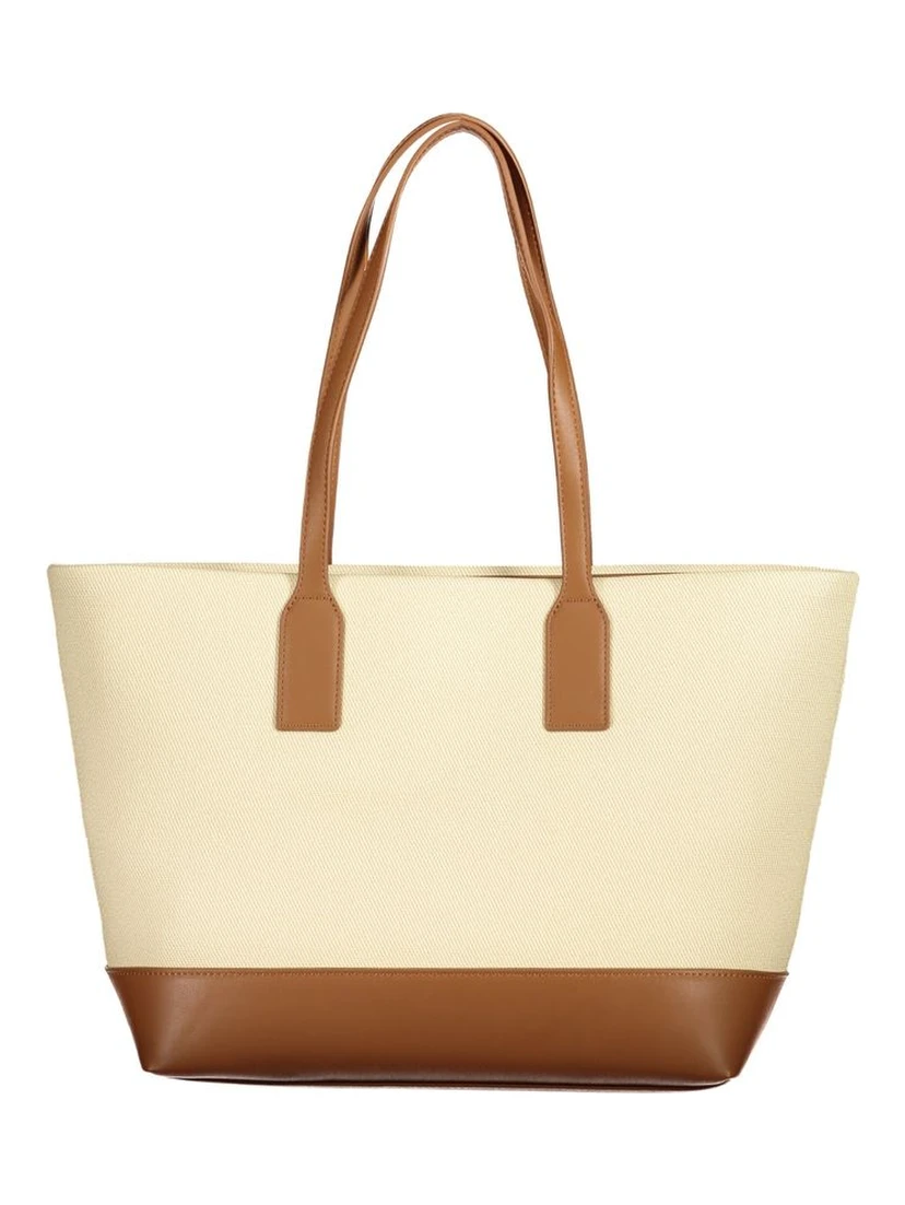 Beige Polyurethane Women's Bag