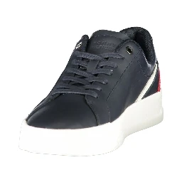Blue Polyester Athletic Sneakers