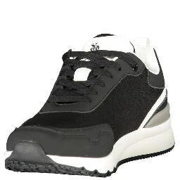 Black Polyester Men's Sneaker