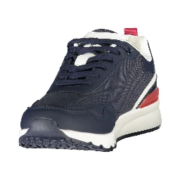 Blue Polyester Athletic Sneakers