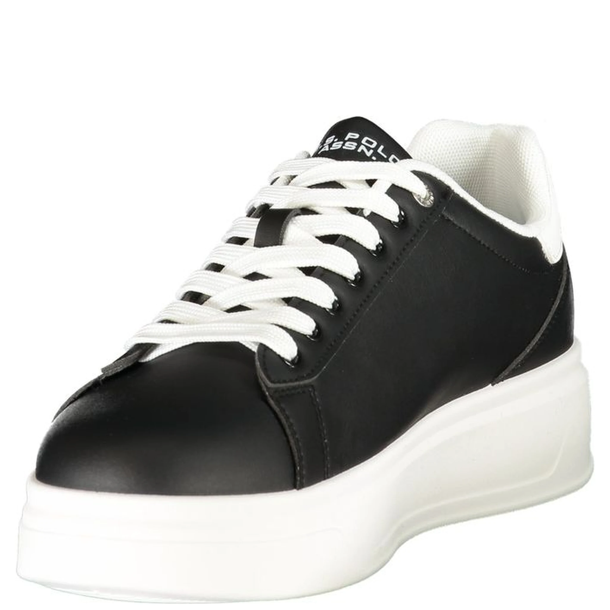 Black Polyester Athletic Sneakers
